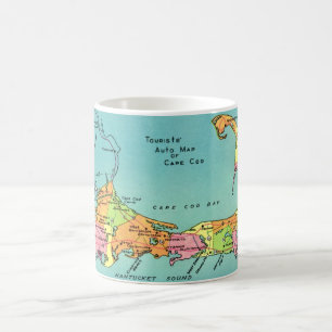 Caneca De Café Mapa do Antigo Cabo Cod