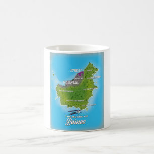 Caneca De Café Mapa do Borneo