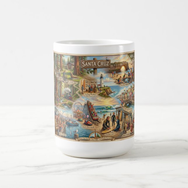 Caneca De Café Mapa do Clima de Santa Cruz – Impressão Artística  (Centro)
