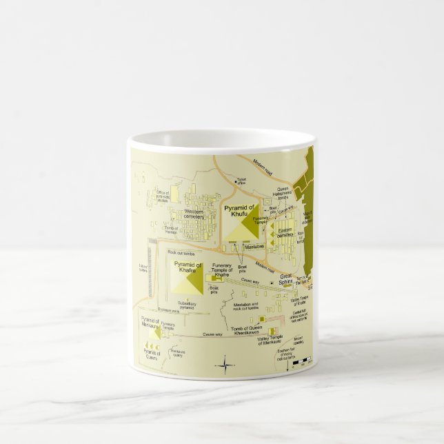 Caneca De Café Mapa do complexo pirâmide de Giza Diagrama (Centro)