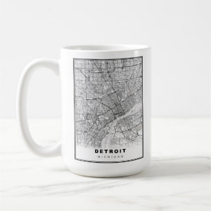 Caneca De Café Mapa do Detroit