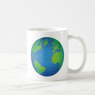 Caneca De Café Mapa do globo do mundo
