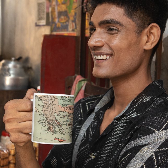 Caneca De Café Mapa do Império Bizantino Antigo (Criador carregado)