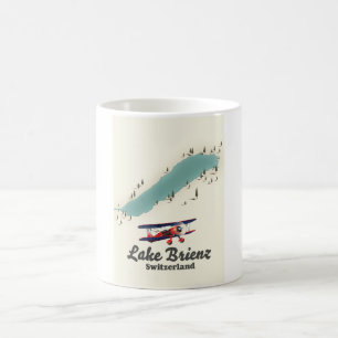 Caneca De Café Mapa do Lago de Brienz Suíça