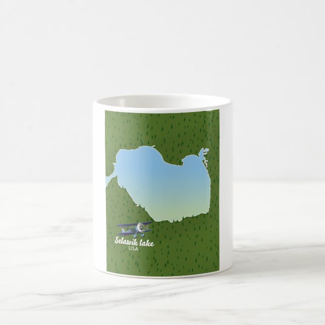 Caneca De Café Mapa do lago de Selawik no Alaska (Centro)