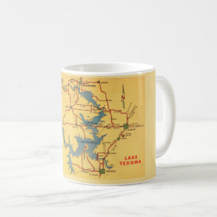 Caneca De Café Mapa do Lago Texoma