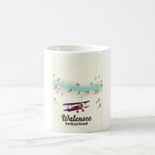 Caneca De Café mapa do lago Walensee suíça