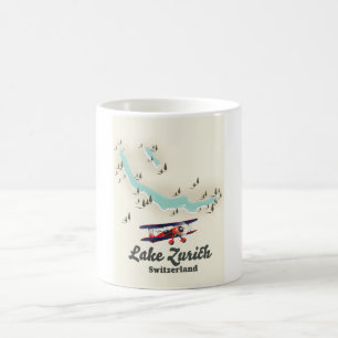 Caneca De Café mapa do lago Zurique Suíça
