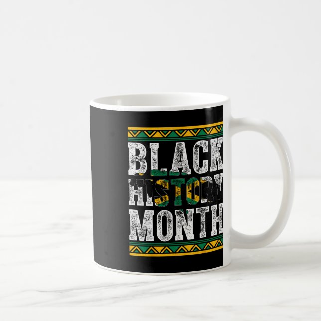 Caneca De Café Mapa do Mês da História Negra da Jamaica Bandeira  (Direita)