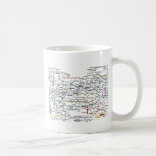Caneca De Café Mapa do metro de Seoul