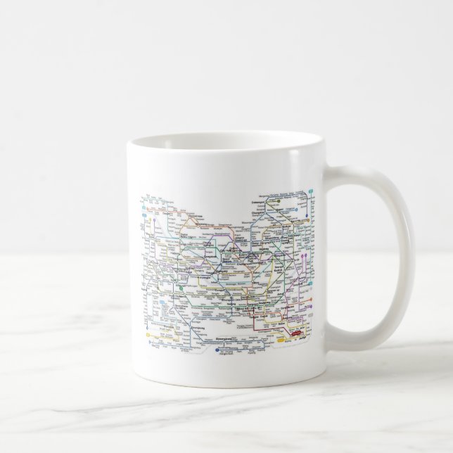 Caneca De Café Mapa do metro de Seoul (Direita)