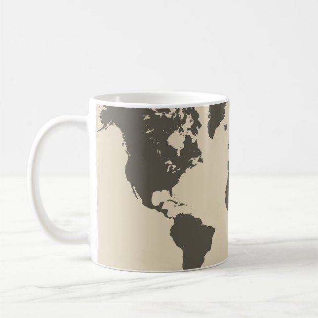 Caneca De Café Mapa do Mundo (Esquerda)