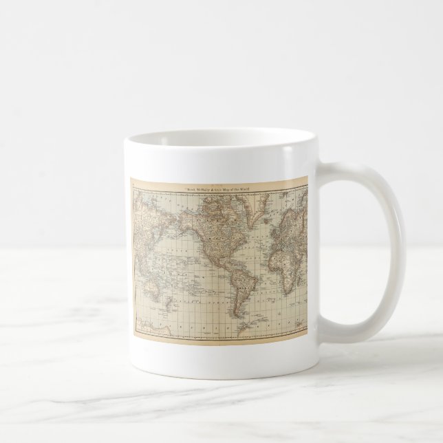 Caneca De Café Mapa do Mundo 2 (Direita)