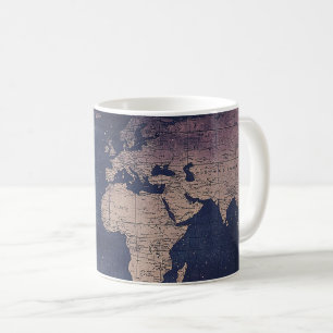 Caneca De Café Mapa do Mundo Celestial de Roxo Vintage (5)