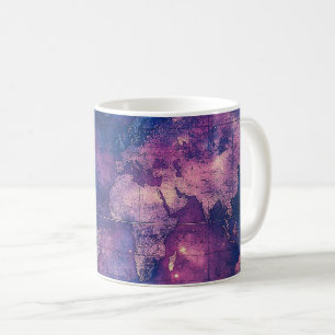 Caneca De Café Mapa do Mundo Celestial Roxo (10)