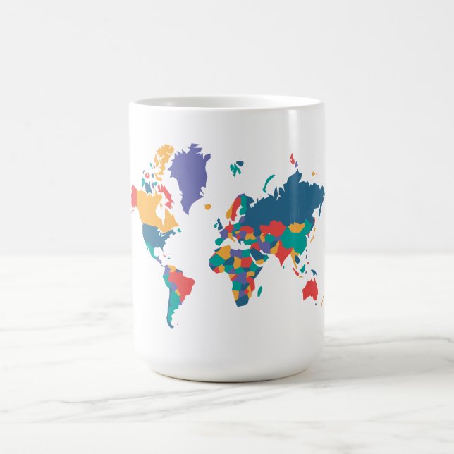 Caneca De Café Mapa do Mundo Divertido (Centro)