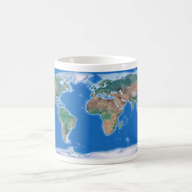 Caneca De Café Mapa do mundo global do copo de café (Centro)
