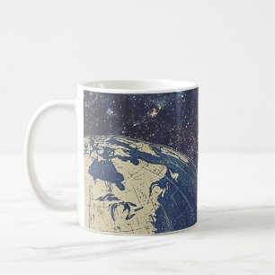 Caneca De Café Mapa do Mundo Vintage Celestial (1)