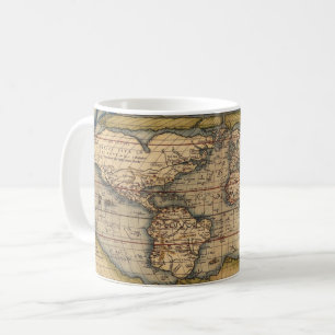 Caneca De Café Mapa do Mundo Vintage de Abraham Ortelius 1564