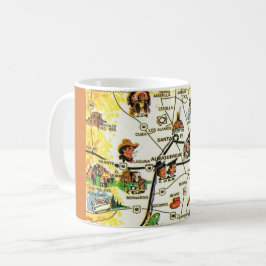 Caneca De Café Mapa do Novo México do Vintage