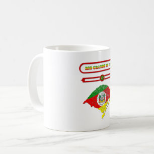 CANECA DE CAFÉ MAPA DO RIO GRANDE DO SUL. SAMER BRASIL