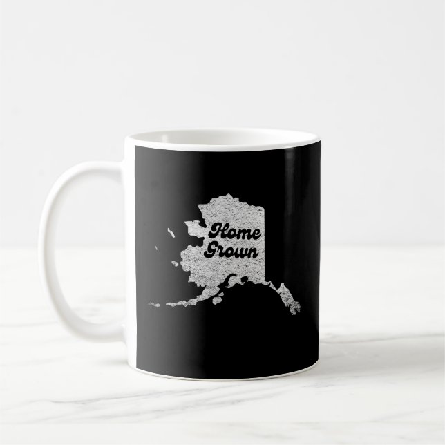 Caneca De Café Mapa do Rocky Map cultivado em casa do Alask State (Esquerda)