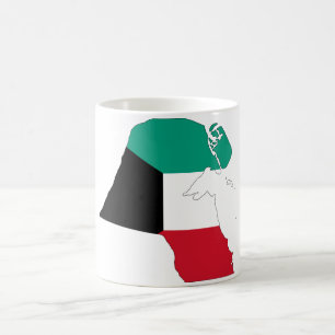 Caneca De Café Mapa do Sinalizador do Kuwait