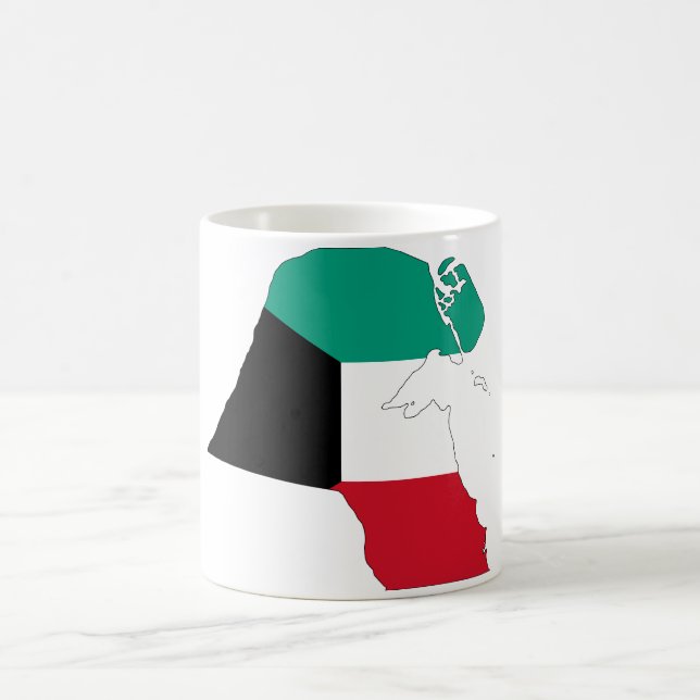 Caneca De Café Mapa do Sinalizador do Kuwait (Centro)