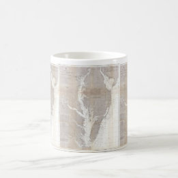 Caneca De Café Mapa do vintage da baía de Chesapeake (1866)