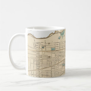 Caneca De Café Mapa do vintage de Albany NY (1895)