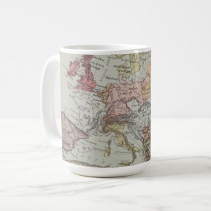 Caneca De Café Mapa do vintage de Europa