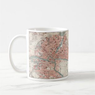Caneca De Café Mapa do vintage de Königsberg Alemanha (1905)
