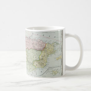 Caneca De Café Mapa do vintage de Puerto Rico (1901)