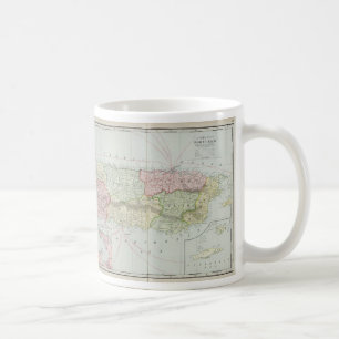 Caneca De Café Mapa do vintage de Puerto Rico (1901)
