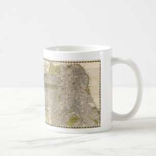 Caneca De Café Mapa do vintage de San Francisco (1932)