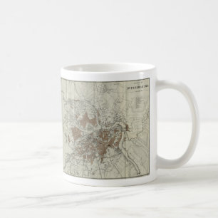 Caneca De Café Mapa do vintage de St Petersburg (1893)