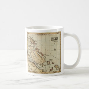 Caneca De Café Mapa do vintage dos Bahamas (1823)