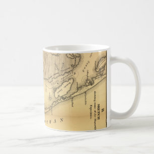 Caneca De Café Mapa do vintage dos bancos exteriores (1862)