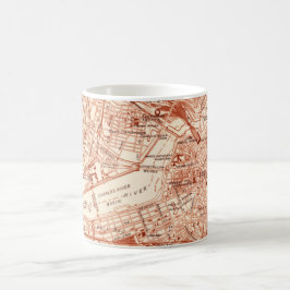 Caneca De Café Mapa do Vintage em Boston