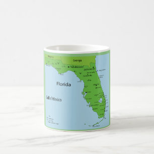 Caneca De Café Mapa dos EUA da Flórida - Golfo do México