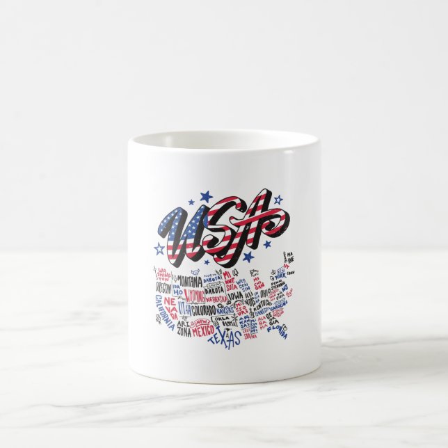 Caneca De Café Mapa dos EUA estados da América (Centro)