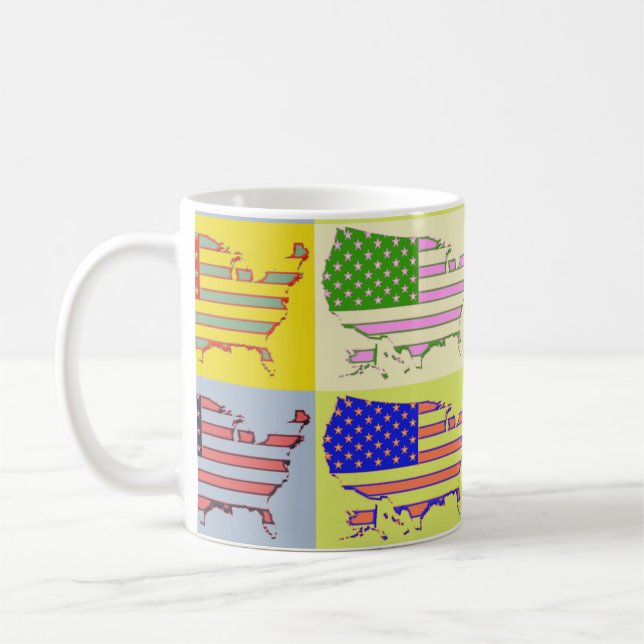 Caneca De Café Mapa dos EUA - pop (Esquerda)