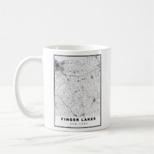 Caneca De Café Mapa dos Finger Lakes