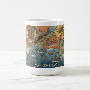 Caneca De Café Mapa dos Sonhos de Santa Cruz Califórnia – Costa V
