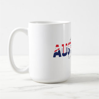 Caneca De Café Mapa e Texto da Bandeira Patriótica da Austrália