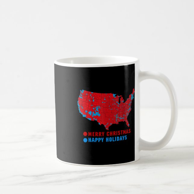 Caneca De Café Mapa Eleitoral 2024 Merry Christmas Trump (Direita)
