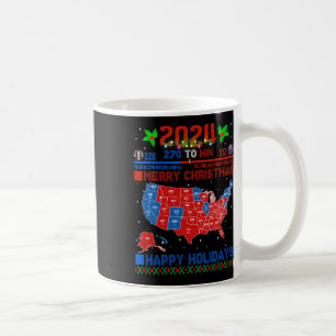 Caneca De Café Mapa Eleitoral 2024 Merry Christmas Trump Landslid