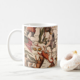 Caneca De Café Mapa Estelar de Constelações Vintage por Backer e 