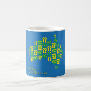 Caneca De Café Mapa feito de canções Aussie