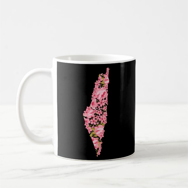 Caneca De Café Mapa Flor Palestino (Esquerda)